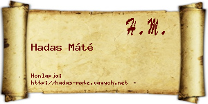Hadas Máté névjegykártya